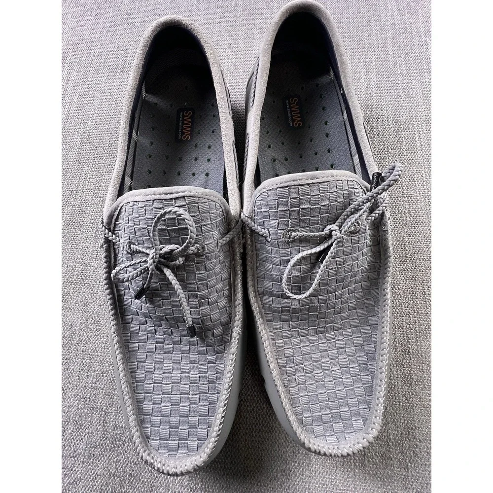 Swims Loafers Men's 13 Gray Woven Driving Casual Preppy Lightweight Shoes